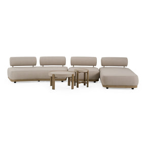 Modern European furniture - Gray Fabric 5-Piece Outdoor Sofa Set - www.oroa.com