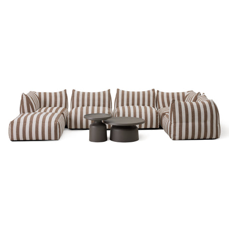   Brown Stripes 8-Piece Outdoor Sofa | Oroa.com