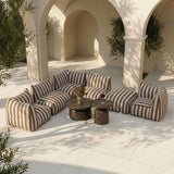 Brown Stripes Outdoor Ottoman | Oroa Modern Lanuza | Oroa.com