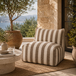   Brown Stripes Outdoor Corner Sofa | Oroa.com