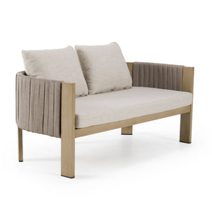   Outdoor Gray Rope Loveseat | Oroa.com