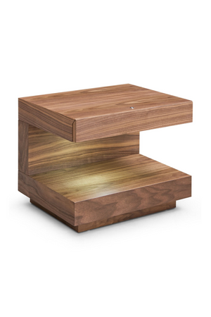 C-Shaped Brown LED Nightstand | OROA Modern Esso | Oroa.com