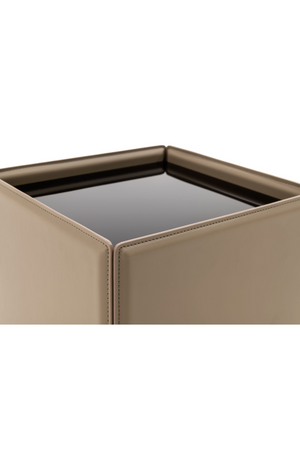 Beige Vegan Leather End Table | OROA Modern Vargas | Oroa.com