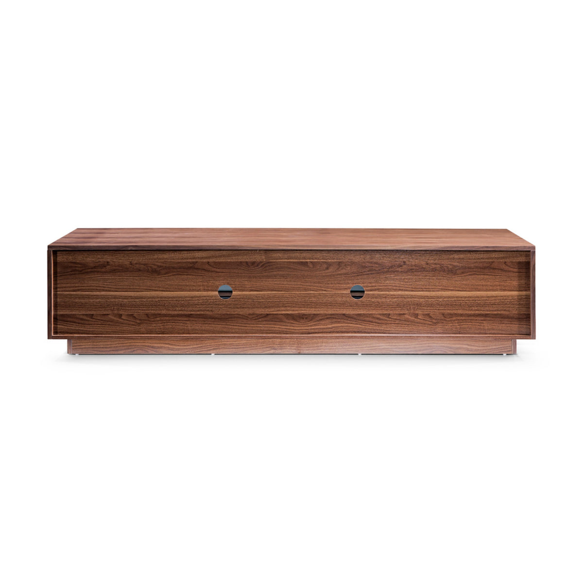 Walnut Glass-Shelf TV Stan | OROA Modern Frost