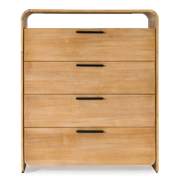 Natural Acacia 4-Drawer Chest | OROA Modern Dresden | Oroa.com