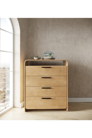 Natural Acacia 4-Drawer Chest | OROA Modern Dresden | Oroa.com