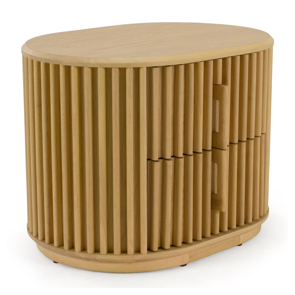 Oak Slatted 2-Drawer Nightstand | OROA Modern Kayce