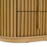 Oak Slatted 2-Drawer Nightstand | OROA Modern Kayce