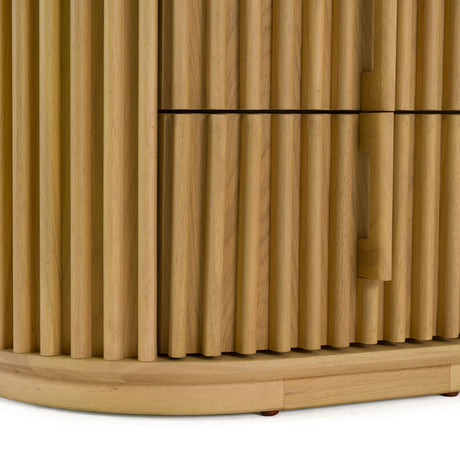 Modern European furniture - Oak Slatted 2-Drawer Nightstand - www.oroa.com
