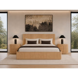 Oak Slatted 2-Drawer Nightstand | OROA Modern Kayce