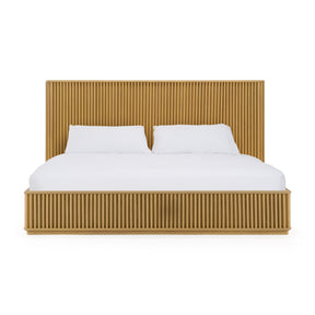 Modern European furniture - Natural Oak Slatted Bed - www.oroa.com