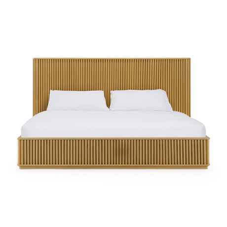 Modern European furniture - Natural Oak Slatted Bed - www.oroa.com