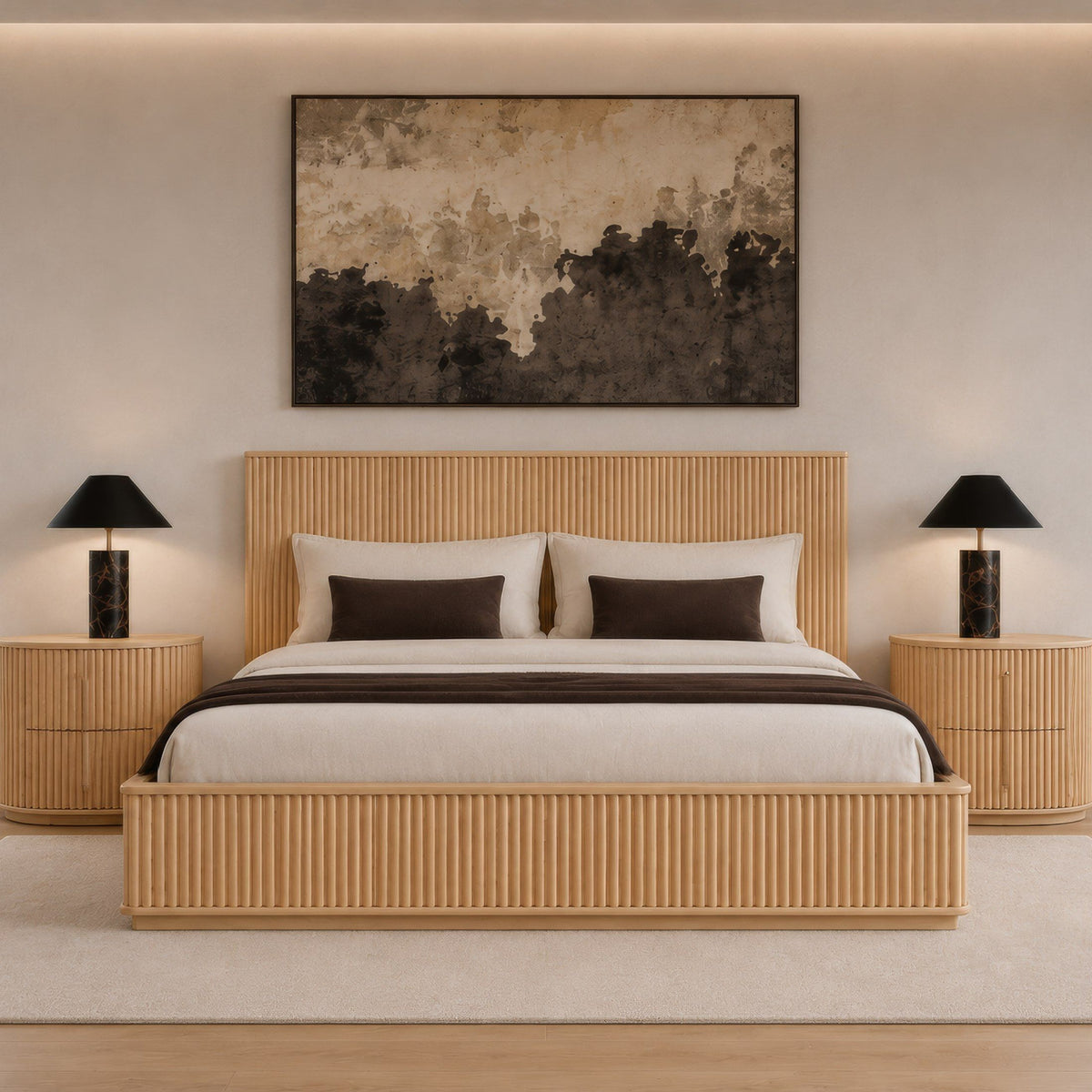 Natural Oak Slatted Bed | OROA Modern Kayce