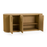 Oak Slatted 3-Door Buffet | OROA Modern Kayce