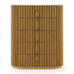 Modern European furniture - Oak Slatted 5-Drawer Chest - www.oroa.com