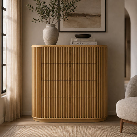Modern European furniture - Oak Slatted 5-Drawer Chest - www.oroa.com