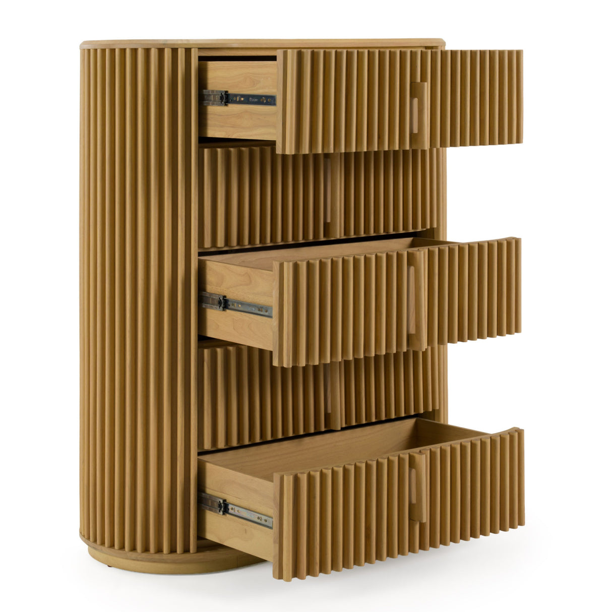 Oak Slatted 5-Drawer Chest | OROA Modern Kayce