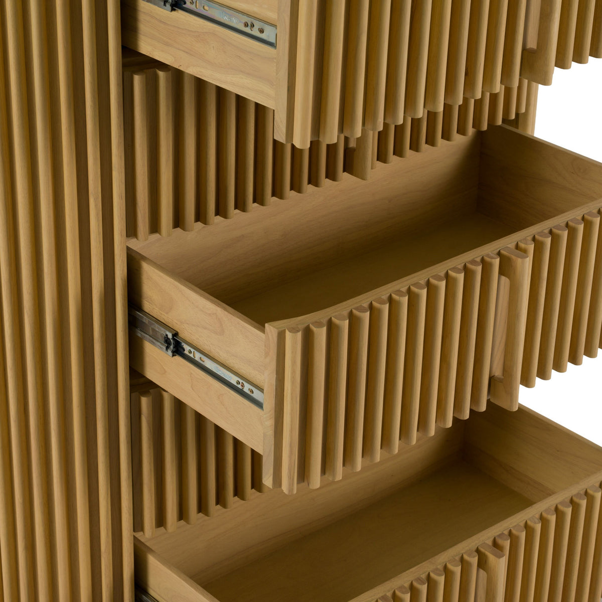 Oak Slatted 5-Drawer Chest | OROA Modern Kayce