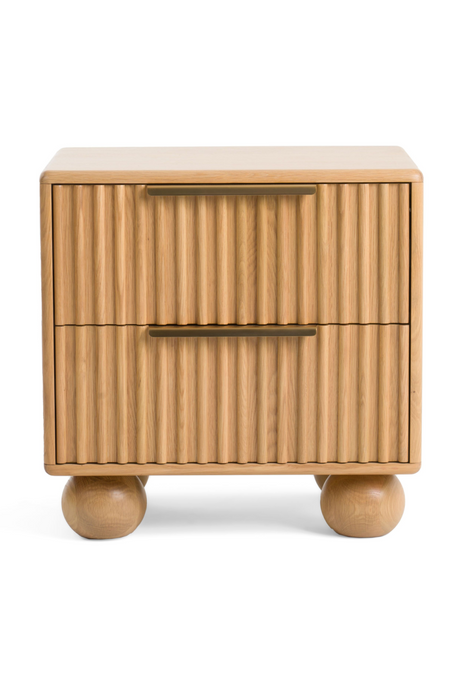 Fluted Oak 2-Drawer Nightstand | OROA Modern Winters | Oroa.com