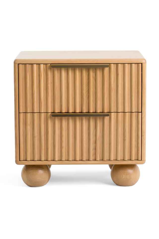 Fluted Oak 2-Drawer Nightstand | OROA Modern Winters | Oroa.com
