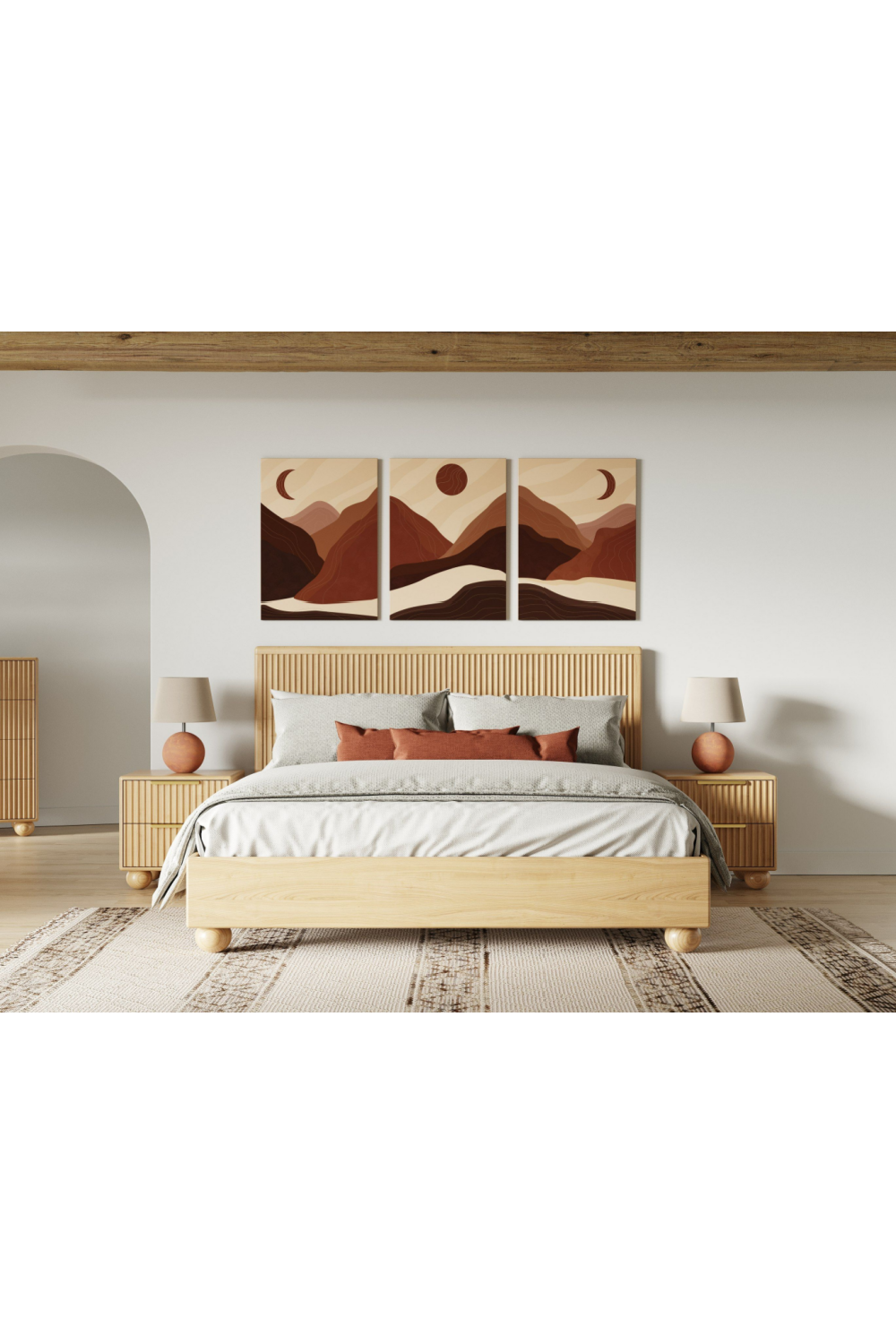 Fluted Oak 2-Drawer Nightstand | OROA Modern Winters | Oroa.com