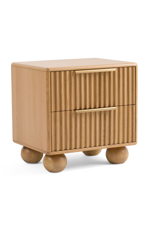 Fluted Oak 2-Drawer Nightstand | OROA Modern Winters | Oroa.com