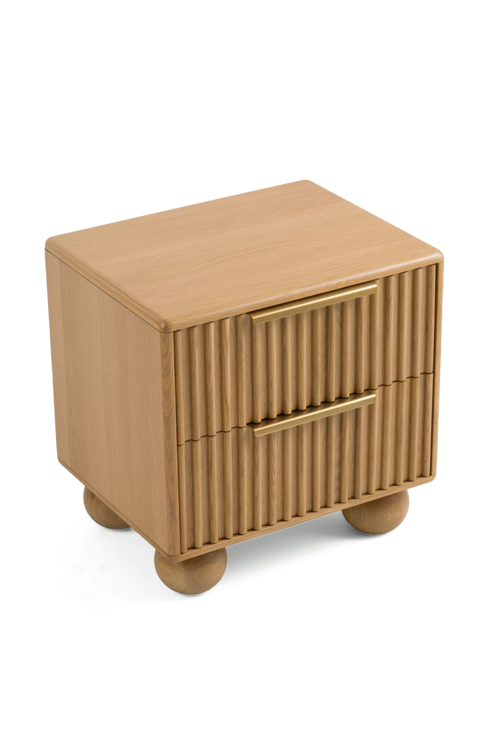 Fluted Oak 2-Drawer Nightstand | OROA Modern Winters | Oroa.com