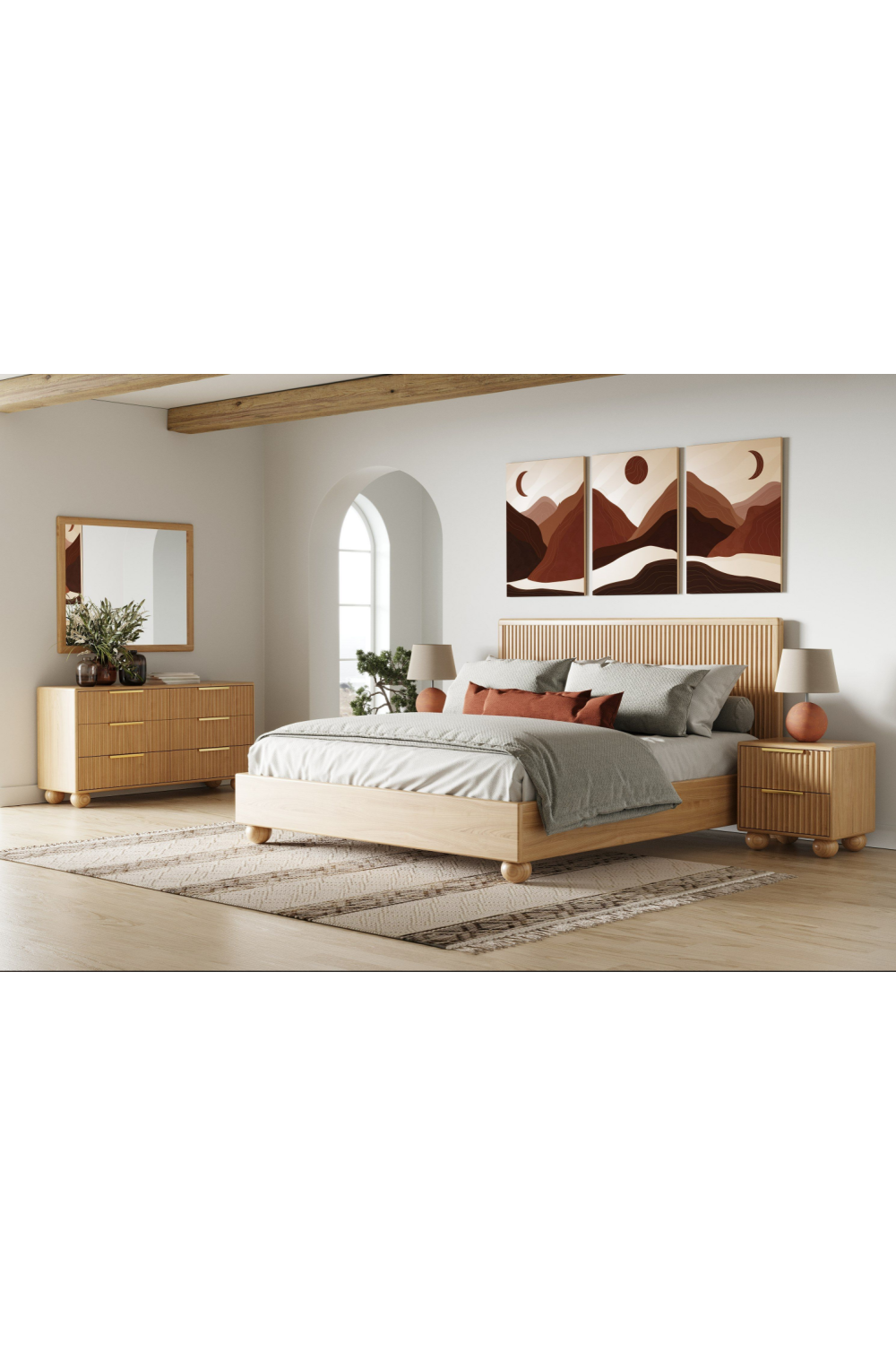 Fluted Oak Bed | OROA Modern Winters | Oroa.com