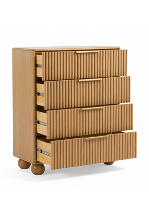 Fluted Oak 4-Drawer Chest | OROA Modern Winters | Oroa.com