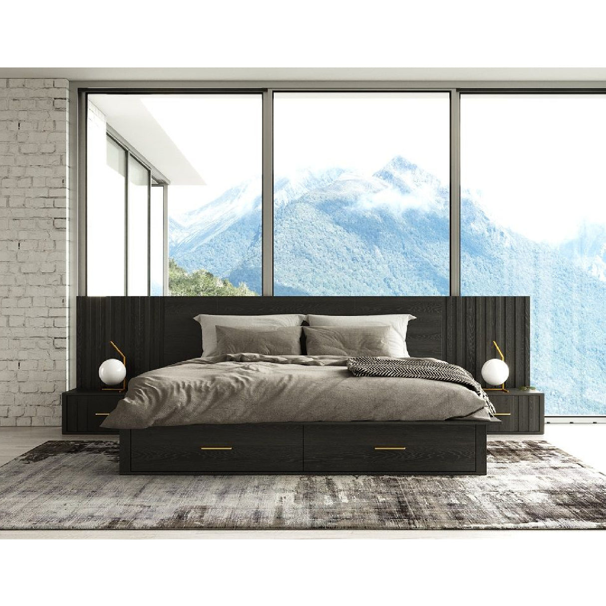   Dark Gray 2-Drawer Bed | Oroa.com
