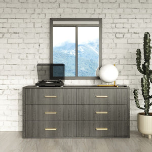   Dark Gray Acacia 6-Drawer Dresser | Oroa.com