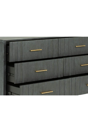 Dark Gray Acacia 6-Drawer Dresser | OROA Modern Manchester | Oroa.com