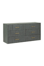 Dark Gray Acacia 6-Drawer Dresser | OROA Modern Manchester | Oroa.com