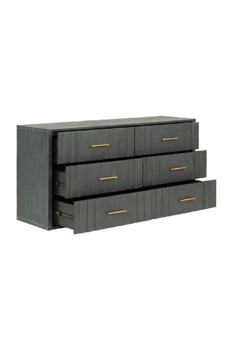 Dark Gray Acacia 6-Drawer Dresser | OROA Modern Manchester | Oroa.com