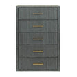 Gray Acacia 5-Drawer Chest by OROA Modern Manchester
