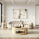 Natural Acacia Round Coffee Table | OROA Modern Jacobson | Oroa.com