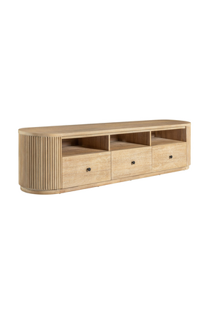 3-Drawer Natural Acacia TV Stand | OROA Modern Jacobson | Oroa.com