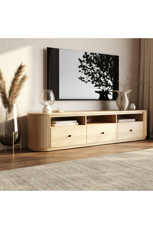 3-Drawer Natural Acacia TV Stand | OROA Modern Jacobson | Oroa.com