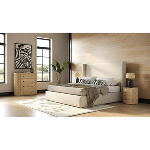   Ribbed Natural Acacia 4-Drawer Chest | Oroa.com