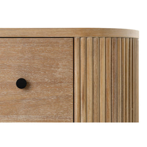   Ribbed Natural Acacia 4-Drawer Chest | Oroa.com