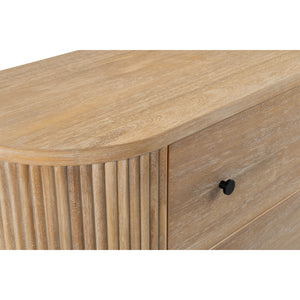   Ribbed Natural Acacia 4-Drawer Chest | Oroa.com
