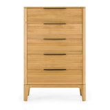 5-Drawer Solid Oak Chest by OROA Modern Seattle