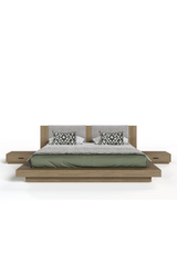 Walnut Bed with 2 Nightstands | OROA Modern Fantasia | Oroa.com