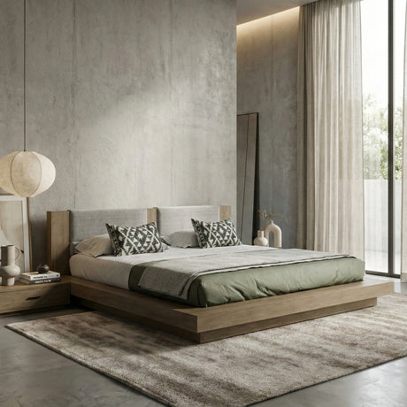 Walnut Bed with 2 Nightstands | OROA Modern Fantasia | Oroa.com