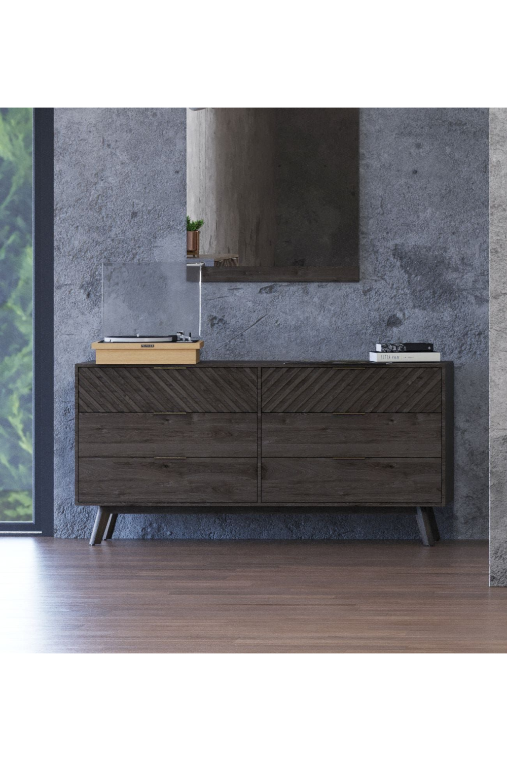 Dark Acacia 6-Drawer Dresser | OROA Modern Daisy | Oroa.com