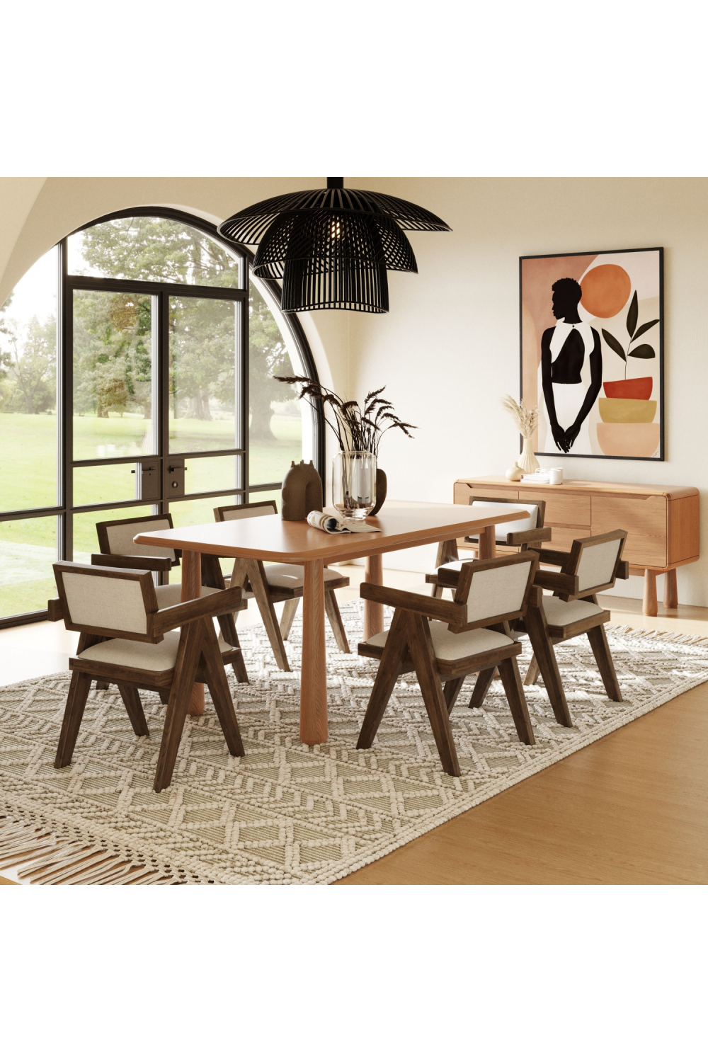 Natural Acacia Dining Table | OROA Modern Rhea | Oroa.com