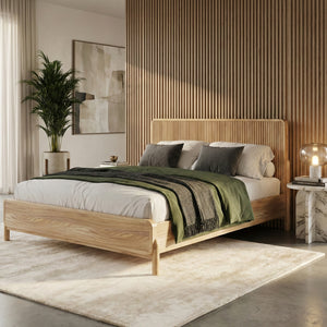 Natural Oak Slatted Bed | OROA Modern Mikala | Oroa.com