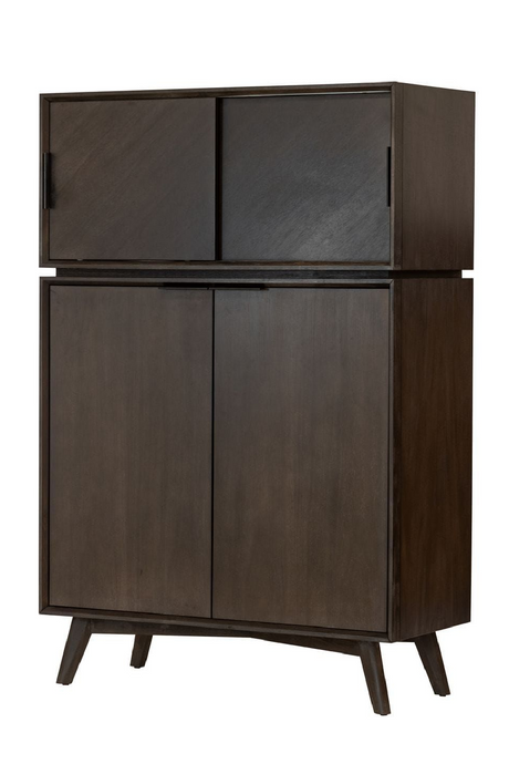 Brown Acacia 4-Door Tall Sideboard | OROA Modern Roger | Oroa.com