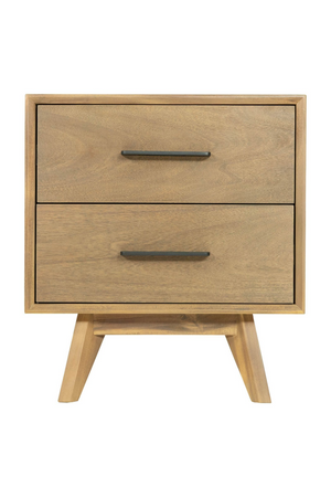 2-Drawer Acacia Wood Nightstand | OROA Modern Claire | Oroa.com
