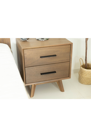 2-Drawer Acacia Wood Nightstand | OROA Modern Claire | Oroa.com